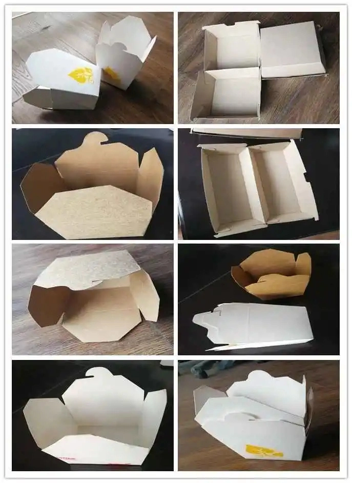 Automatic Small Disposable Kraft Paper Food Meal Carton Board Lunch Burger Box Product Making Forming Machine