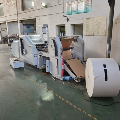 Hj-200+lst-4700/4700R ρόλος που ταΐζει Flexo που τυπώνει την τετραγωνική τσάντα κατώτατου εγγράφου που κατασκευάζει το έγγραφο Machine#200pcs/Min να φέρει την τσάντα